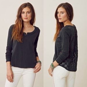 Free People Patches of Lace Henley Size S